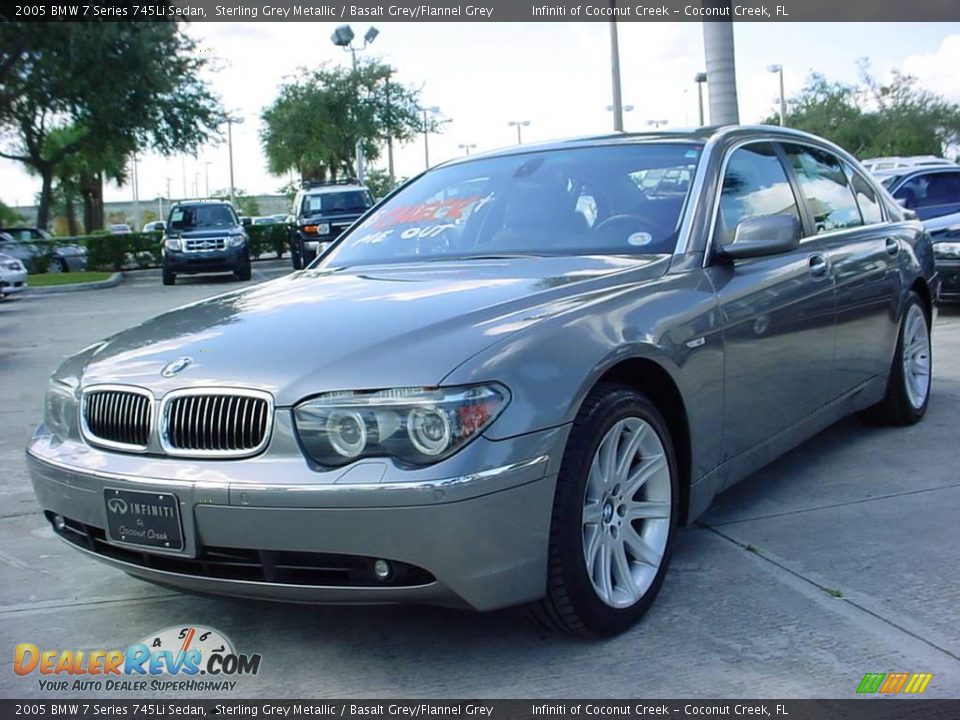 2005 BMW 7 Series 745Li Sedan Sterling Grey Metallic / Basalt Grey/Flannel Grey Photo #8