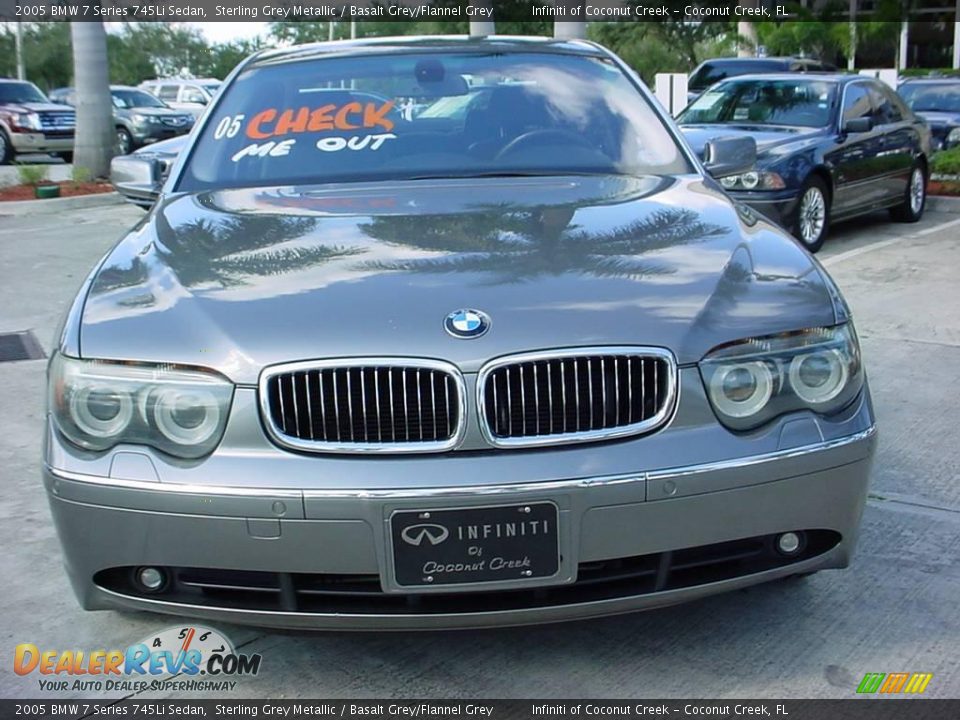 2005 BMW 7 Series 745Li Sedan Sterling Grey Metallic / Basalt Grey/Flannel Grey Photo #9