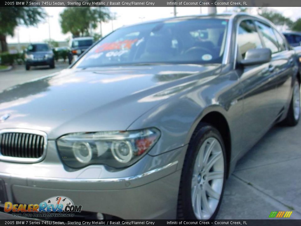 2005 BMW 7 Series 745Li Sedan Sterling Grey Metallic / Basalt Grey/Flannel Grey Photo #10
