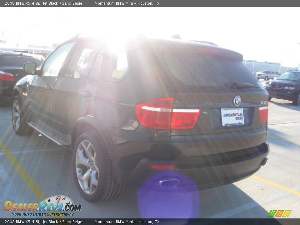 2008 BMW X5 4.8i Jet Black / Sand Beige Photo #2