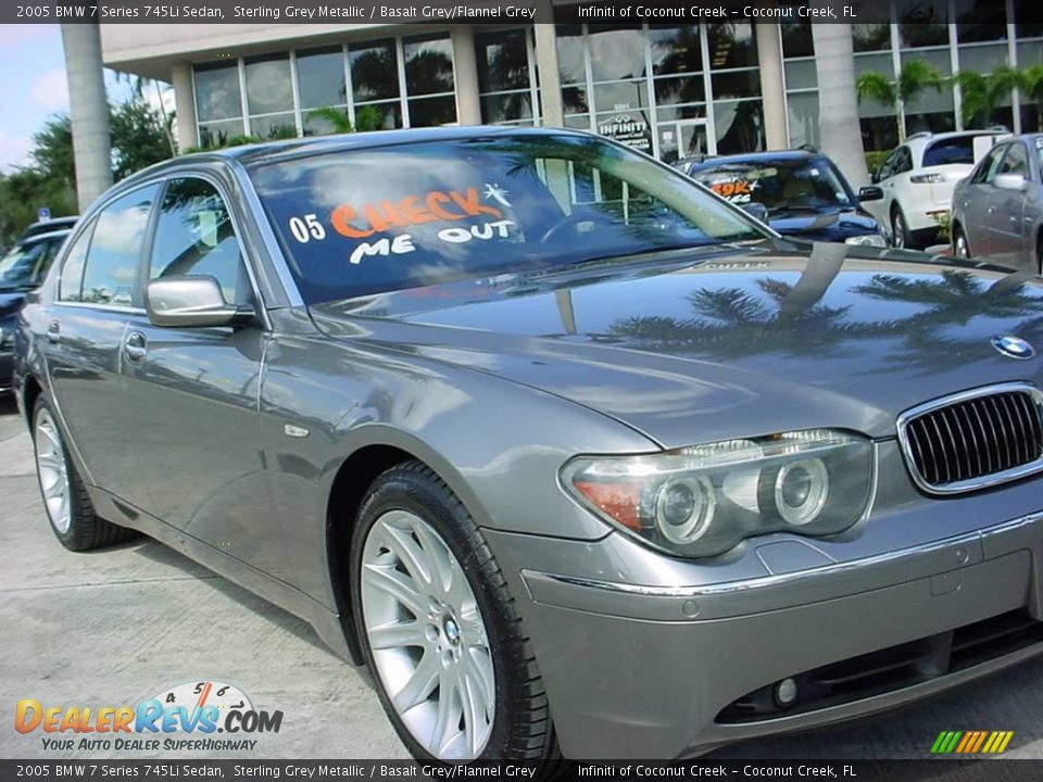 2005 BMW 7 Series 745Li Sedan Sterling Grey Metallic / Basalt Grey/Flannel Grey Photo #11