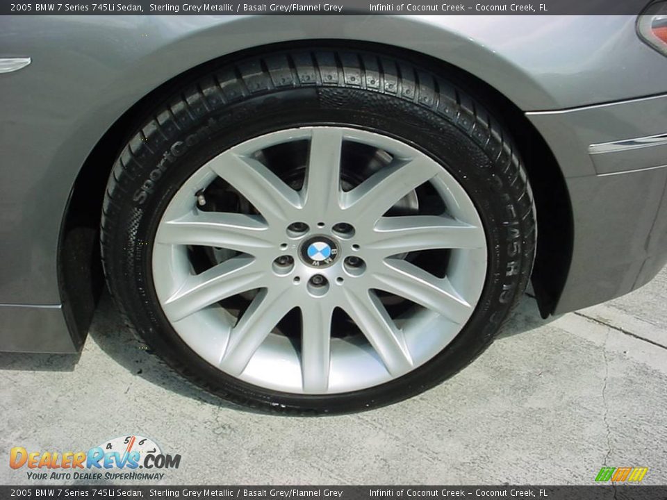 2005 BMW 7 Series 745Li Sedan Sterling Grey Metallic / Basalt Grey/Flannel Grey Photo #12