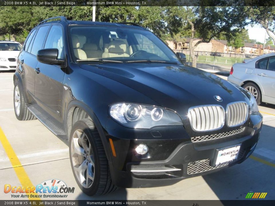 2008 BMW X5 4.8i Jet Black / Sand Beige Photo #4