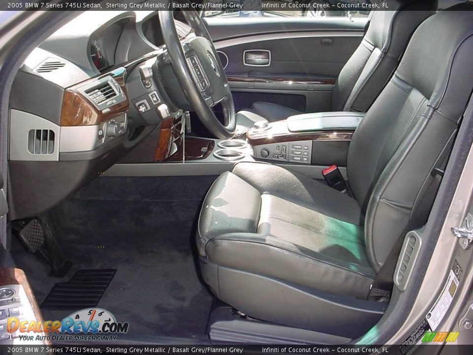 2005 BMW 7 Series 745Li Sedan Sterling Grey Metallic / Basalt Grey/Flannel Grey Photo #17