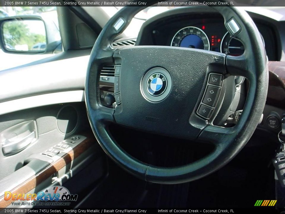2005 BMW 7 Series 745Li Sedan Sterling Grey Metallic / Basalt Grey/Flannel Grey Photo #25