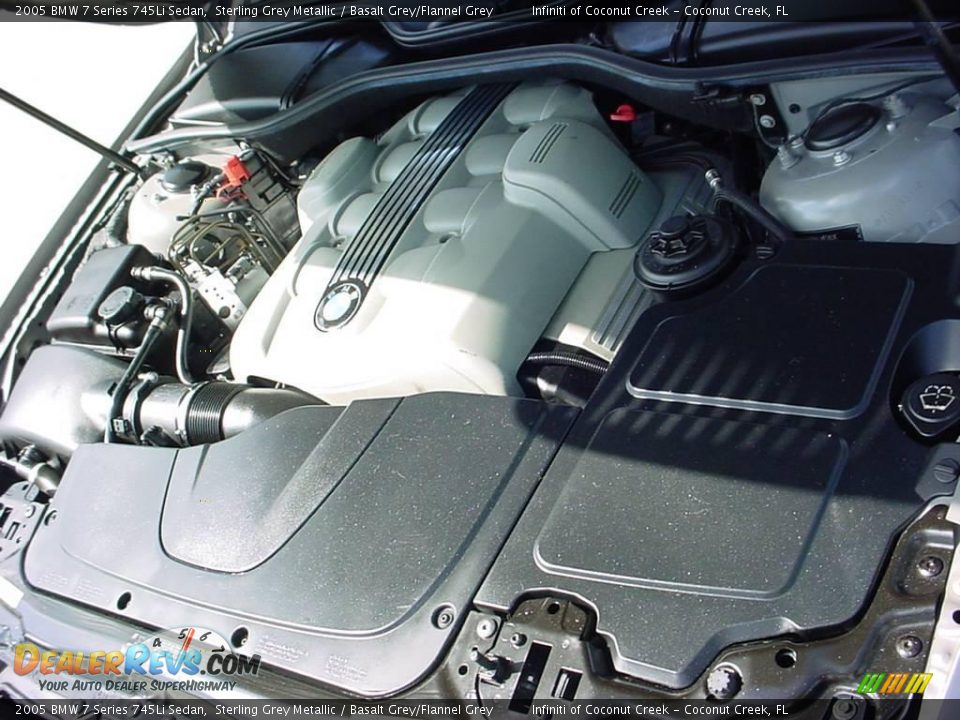 2005 BMW 7 Series 745Li Sedan Sterling Grey Metallic / Basalt Grey/Flannel Grey Photo #29