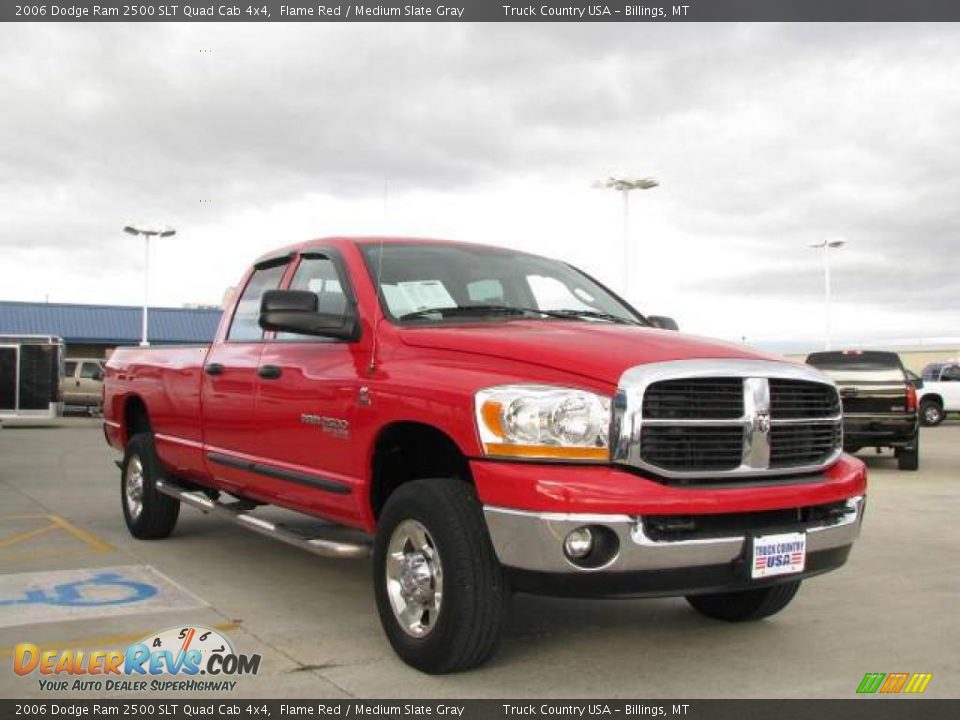 2006 Dodge Ram 2500 SLT Quad Cab 4x4 Flame Red / Medium Slate Gray Photo #5