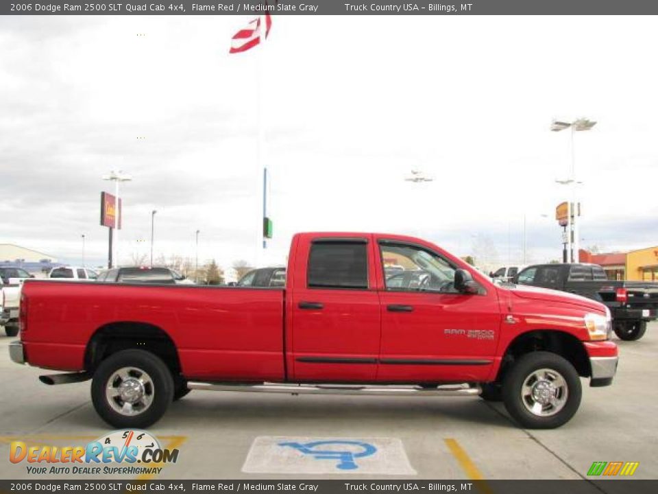 2006 Dodge Ram 2500 SLT Quad Cab 4x4 Flame Red / Medium Slate Gray Photo #6