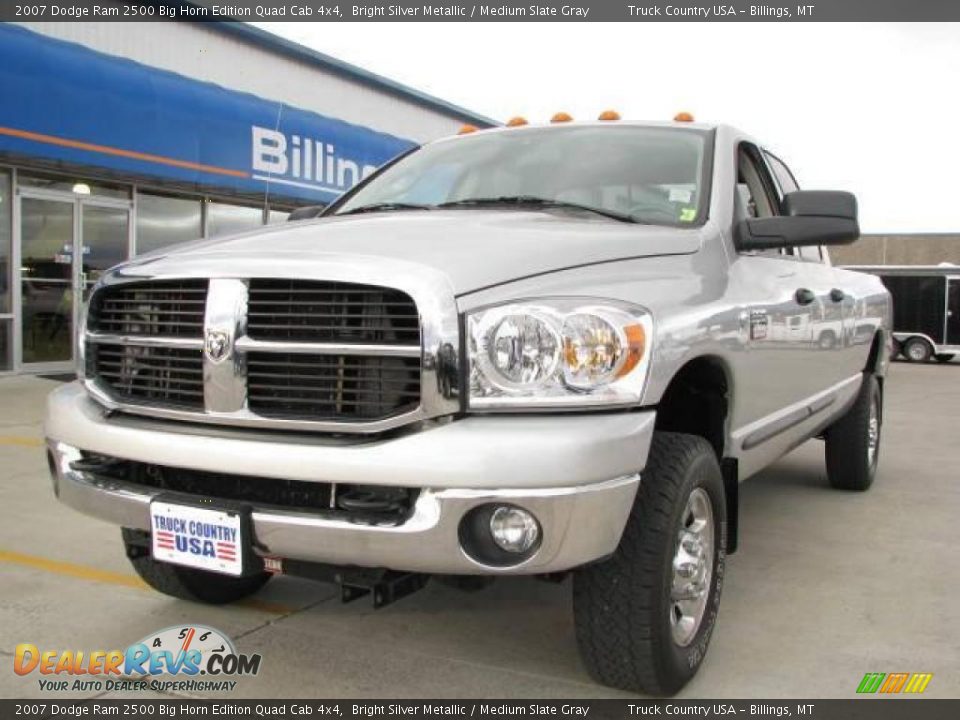 2007 Dodge Ram 2500 Big Horn Edition Quad Cab 4x4 Bright Silver Metallic / Medium Slate Gray Photo #2
