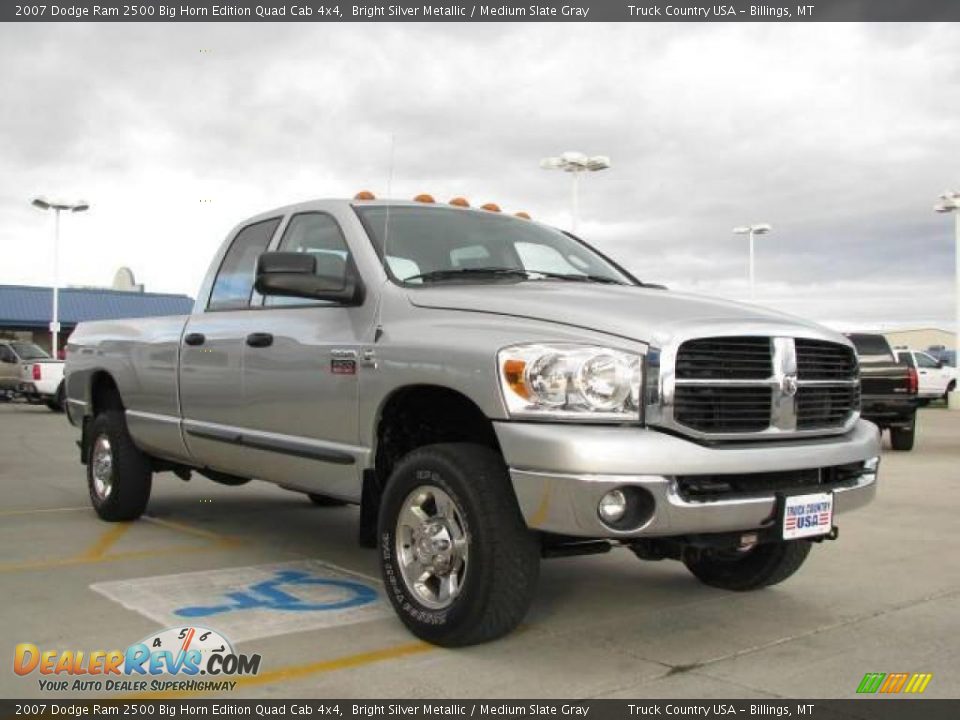 2007 Dodge Ram 2500 Big Horn Edition Quad Cab 4x4 Bright Silver Metallic / Medium Slate Gray Photo #4
