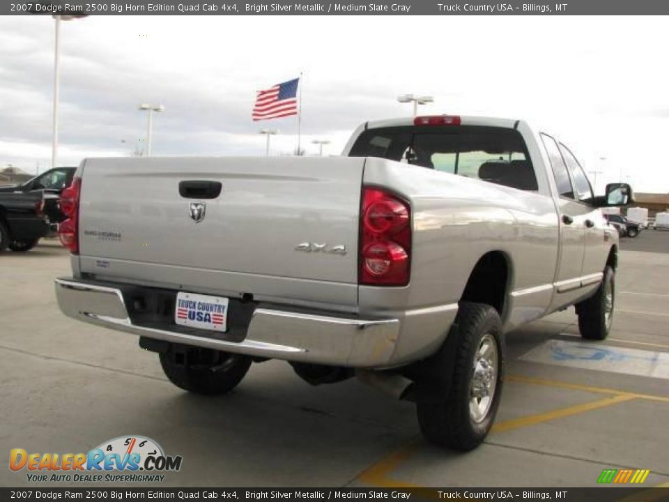 2007 Dodge Ram 2500 Big Horn Edition Quad Cab 4x4 Bright Silver Metallic / Medium Slate Gray Photo #6
