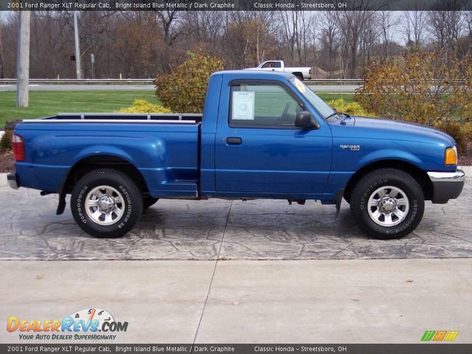 2001 Ford Ranger XLT Regular Cab Bright Island Blue Metallic / Dark Graphite Photo #5