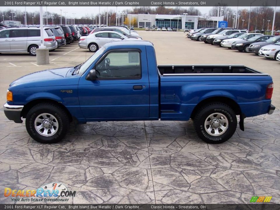 2001 Ford Ranger XLT Regular Cab Bright Island Blue Metallic / Dark Graphite Photo #6