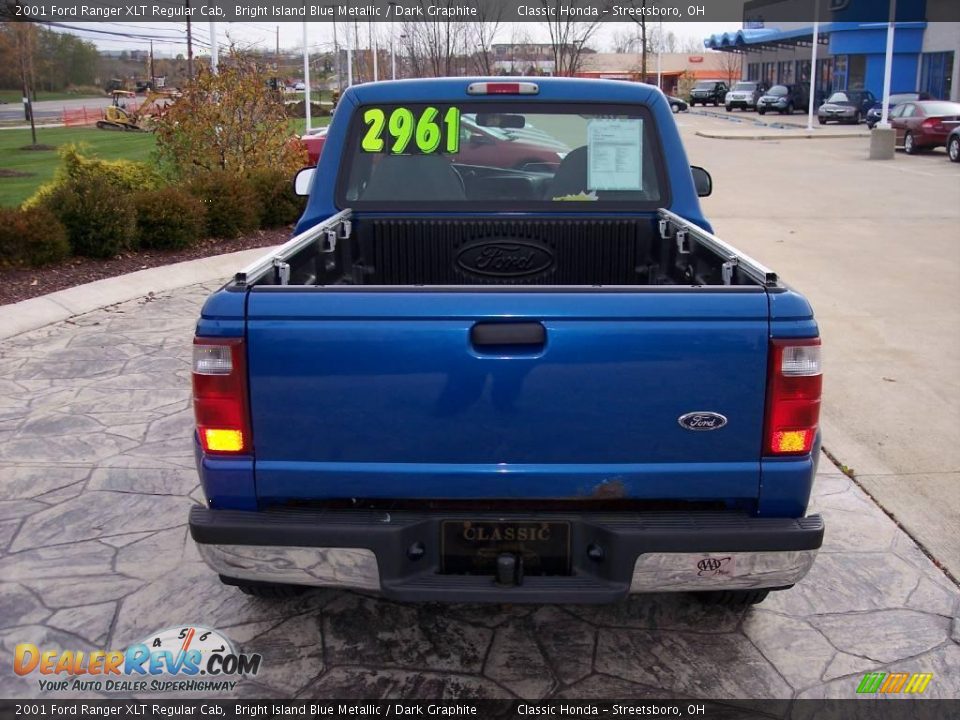 2001 Ford Ranger XLT Regular Cab Bright Island Blue Metallic / Dark Graphite Photo #7