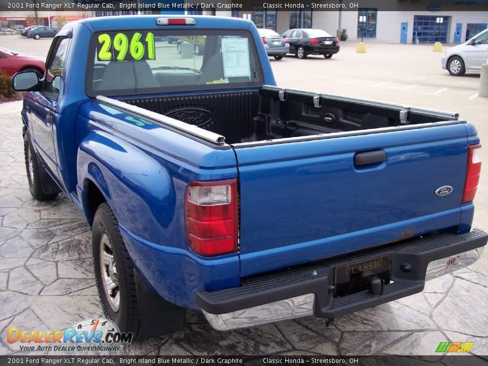 2001 Ford Ranger XLT Regular Cab Bright Island Blue Metallic / Dark Graphite Photo #8