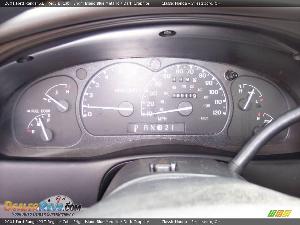 2001 Ford Ranger XLT Regular Cab Bright Island Blue Metallic / Dark Graphite Photo #17