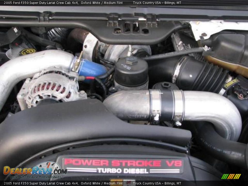 2005 Ford F350 Super Duty Lariat Crew Cab 4x4 Oxford White / Medium Flint Photo #14