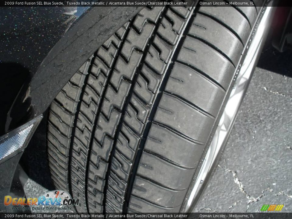 2009 Ford Fusion SEL Blue Suede Tuxedo Black Metallic / Alcantara Blue Suede/Charcoal Black Leather Photo #10