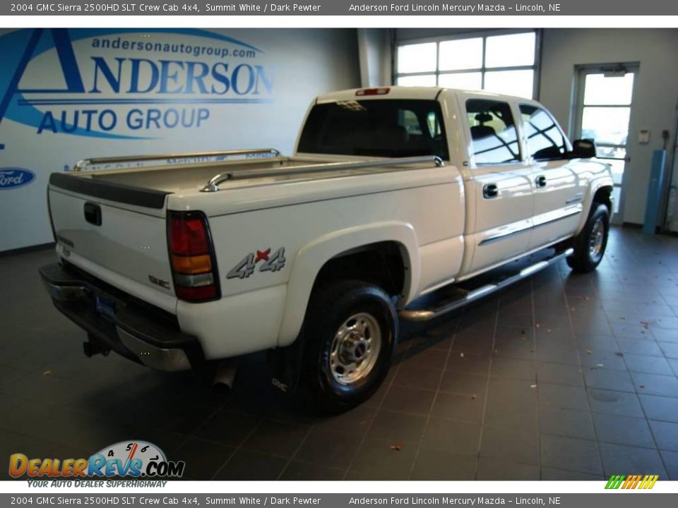 2004 GMC Sierra 2500HD SLT Crew Cab 4x4 Summit White / Dark Pewter Photo #2