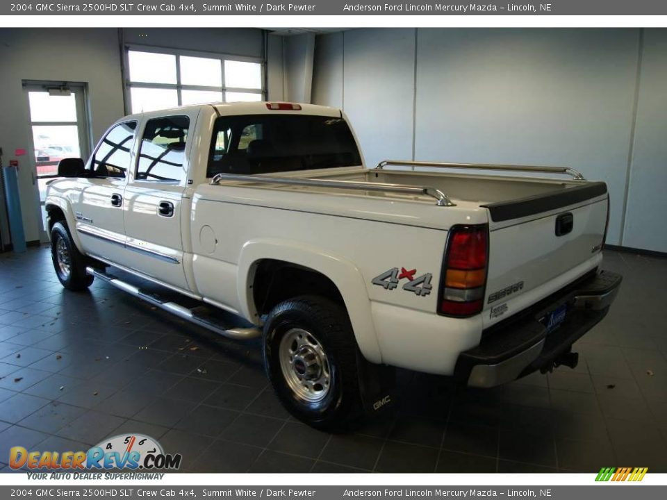 2004 GMC Sierra 2500HD SLT Crew Cab 4x4 Summit White / Dark Pewter Photo #4