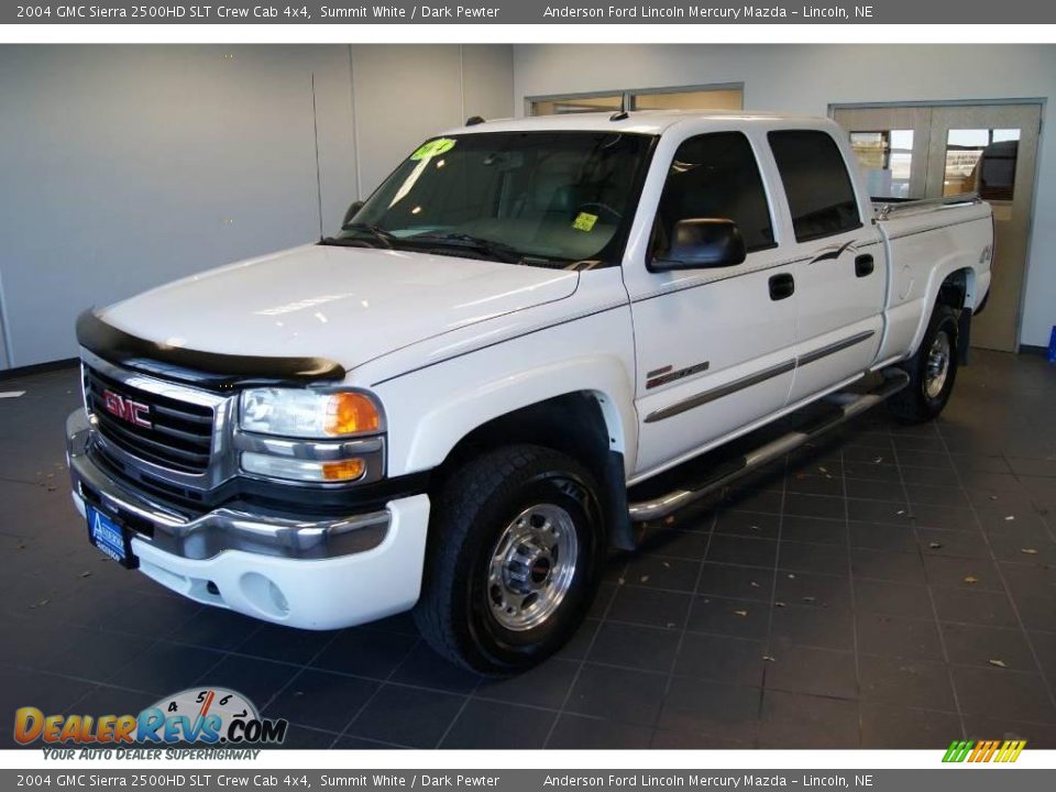 2004 GMC Sierra 2500HD SLT Crew Cab 4x4 Summit White / Dark Pewter Photo #5