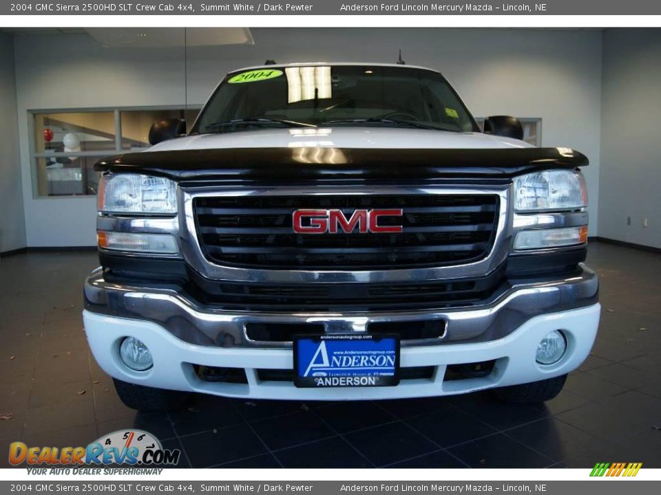 2004 GMC Sierra 2500HD SLT Crew Cab 4x4 Summit White / Dark Pewter Photo #6