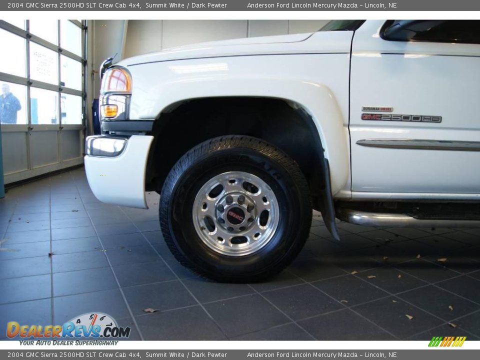 2004 GMC Sierra 2500HD SLT Crew Cab 4x4 Summit White / Dark Pewter Photo #12