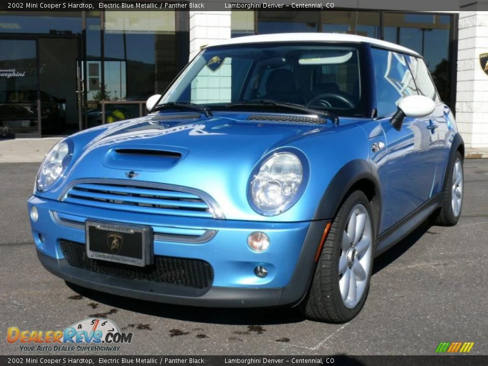 2002 Mini Cooper S Hardtop Electric Blue Metallic / Panther Black Photo #2