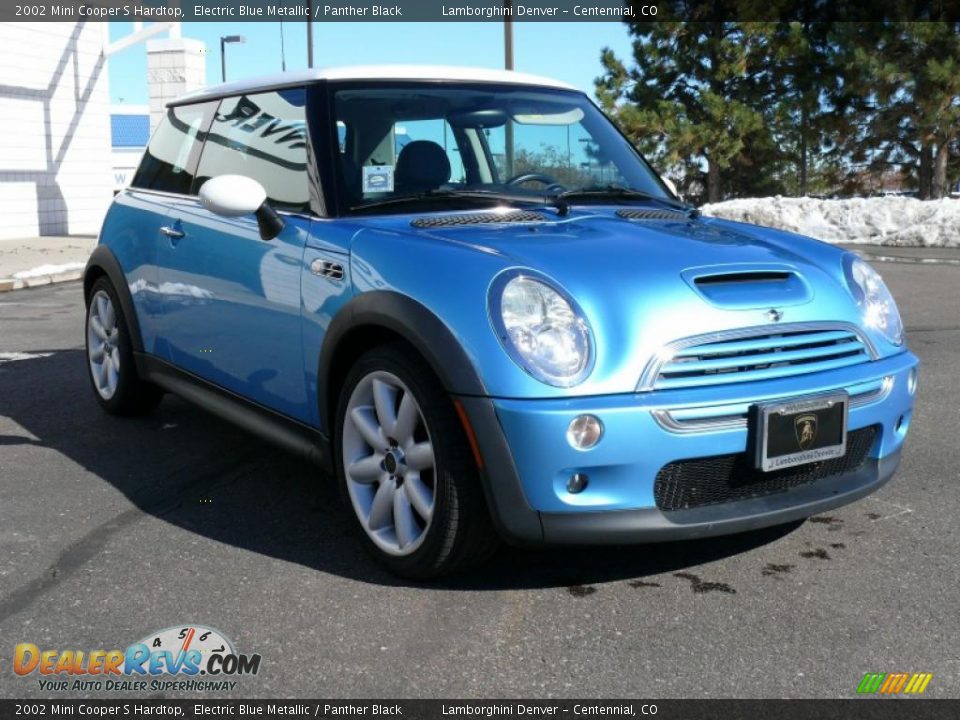 2002 Mini Cooper S Hardtop Electric Blue Metallic / Panther Black Photo #4