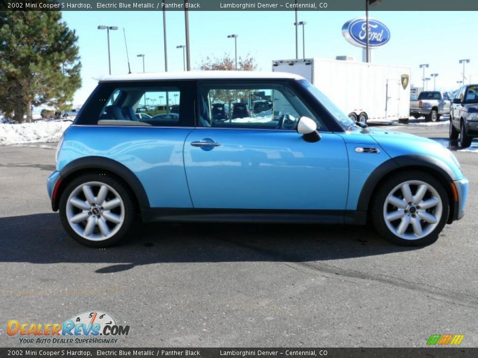 2002 Mini Cooper S Hardtop Electric Blue Metallic / Panther Black Photo #5