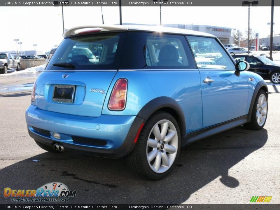 2002 Mini Cooper S Hardtop Electric Blue Metallic / Panther Black Photo #6