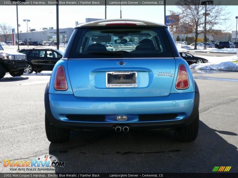 2002 Mini Cooper S Hardtop Electric Blue Metallic / Panther Black Photo #7
