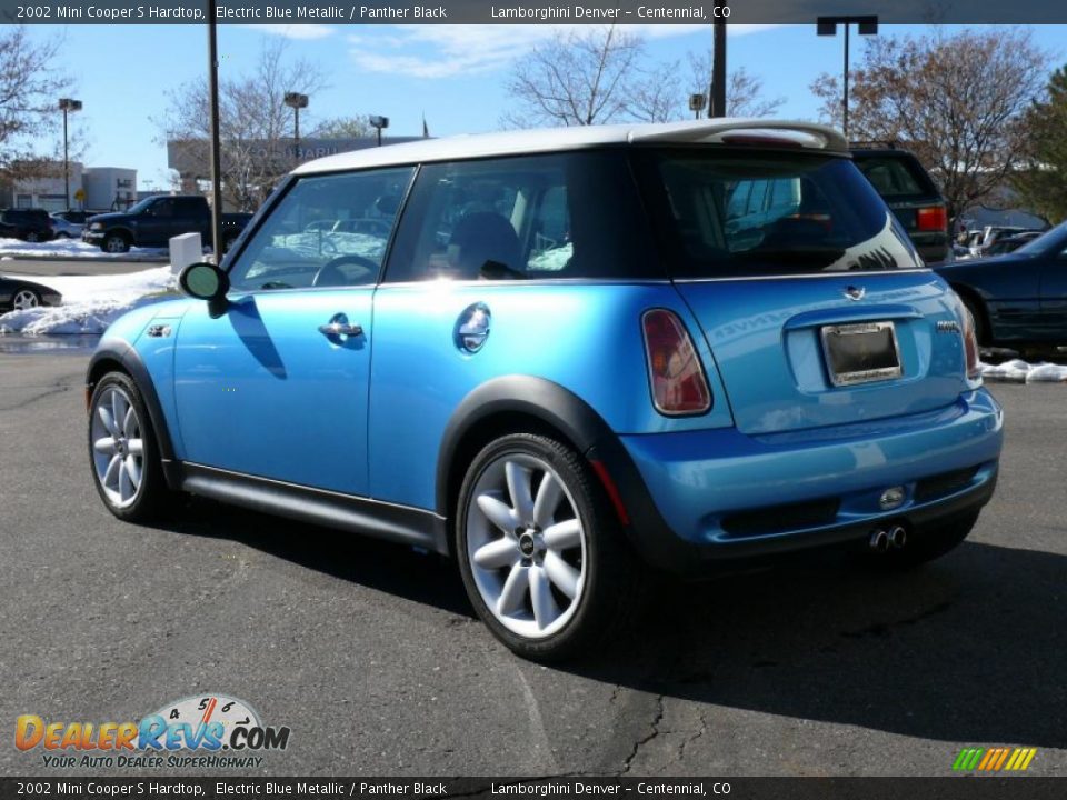 2002 Mini Cooper S Hardtop Electric Blue Metallic / Panther Black Photo #8