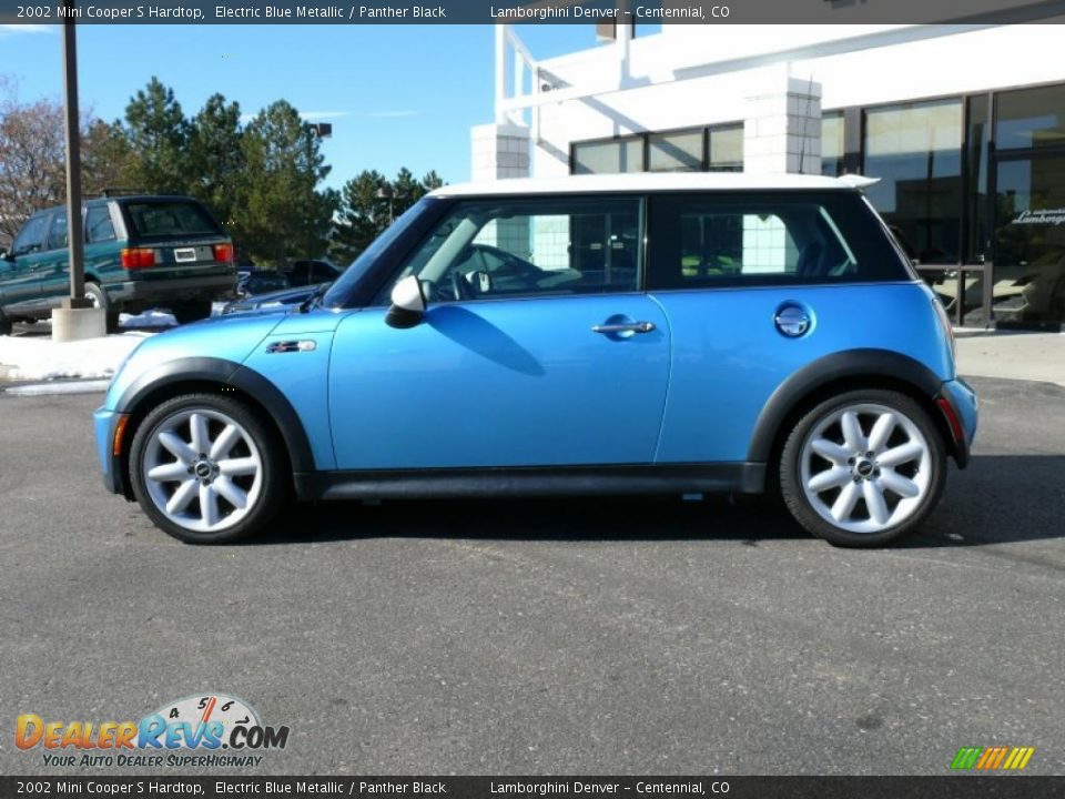 2002 Mini Cooper S Hardtop Electric Blue Metallic / Panther Black Photo #9