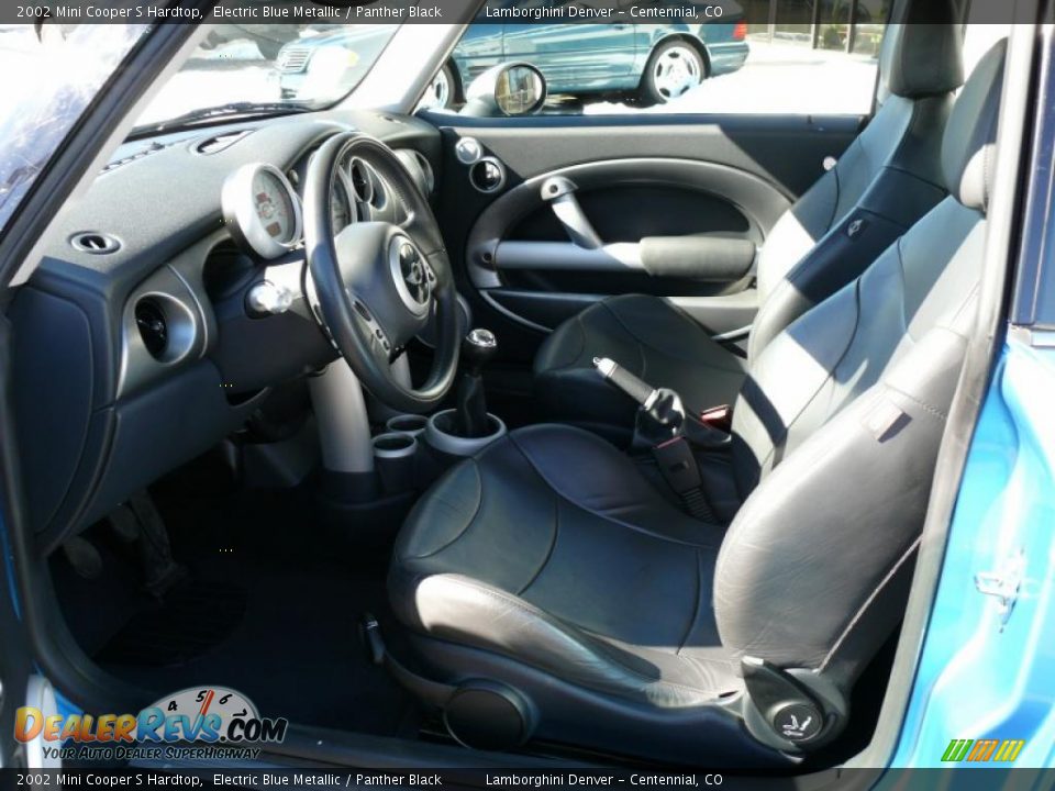 2002 Mini Cooper S Hardtop Electric Blue Metallic / Panther Black Photo #11