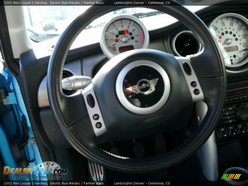 2002 Mini Cooper S Hardtop Electric Blue Metallic / Panther Black Photo #12