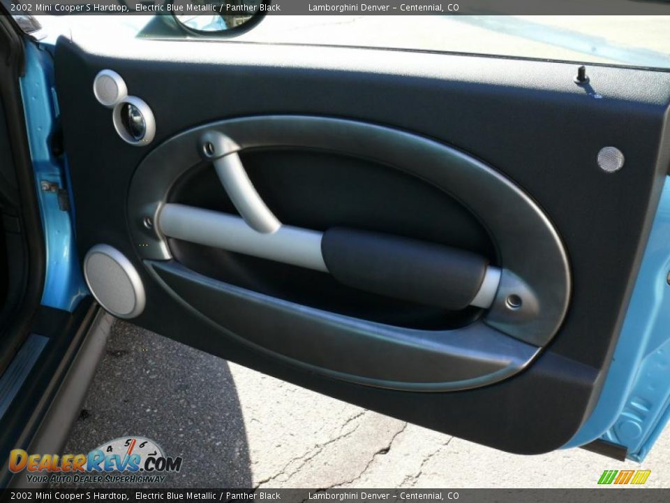 2002 Mini Cooper S Hardtop Electric Blue Metallic / Panther Black Photo #18