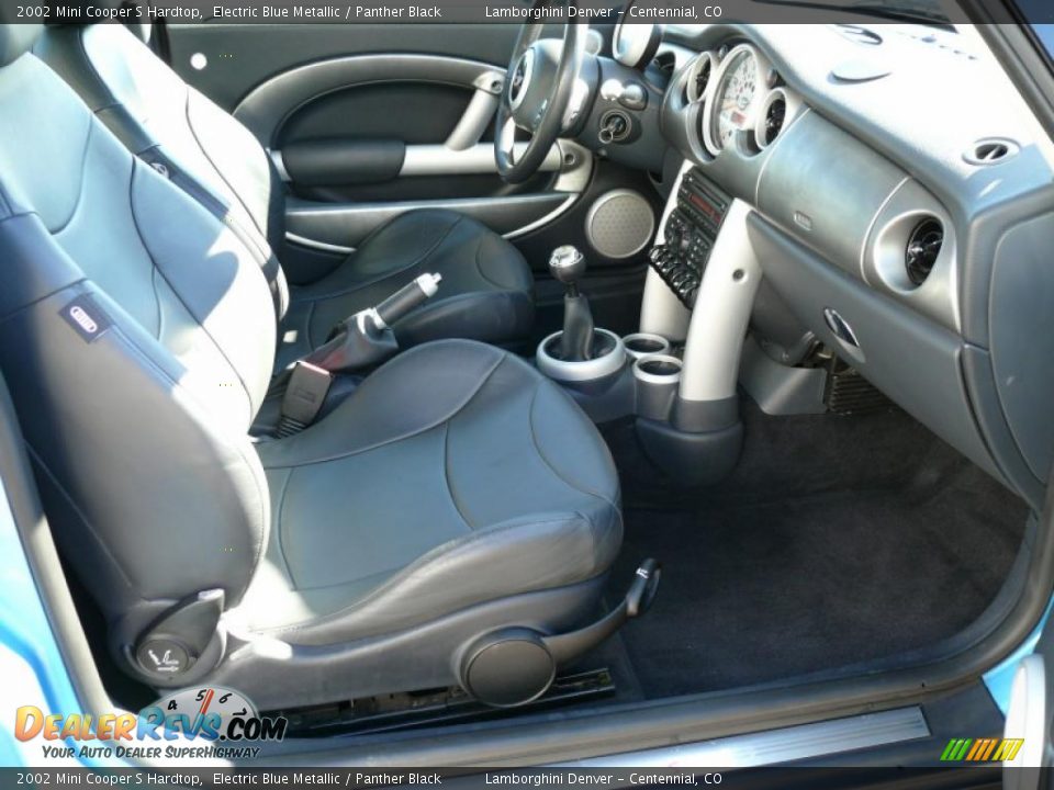 2002 Mini Cooper S Hardtop Electric Blue Metallic / Panther Black Photo #19