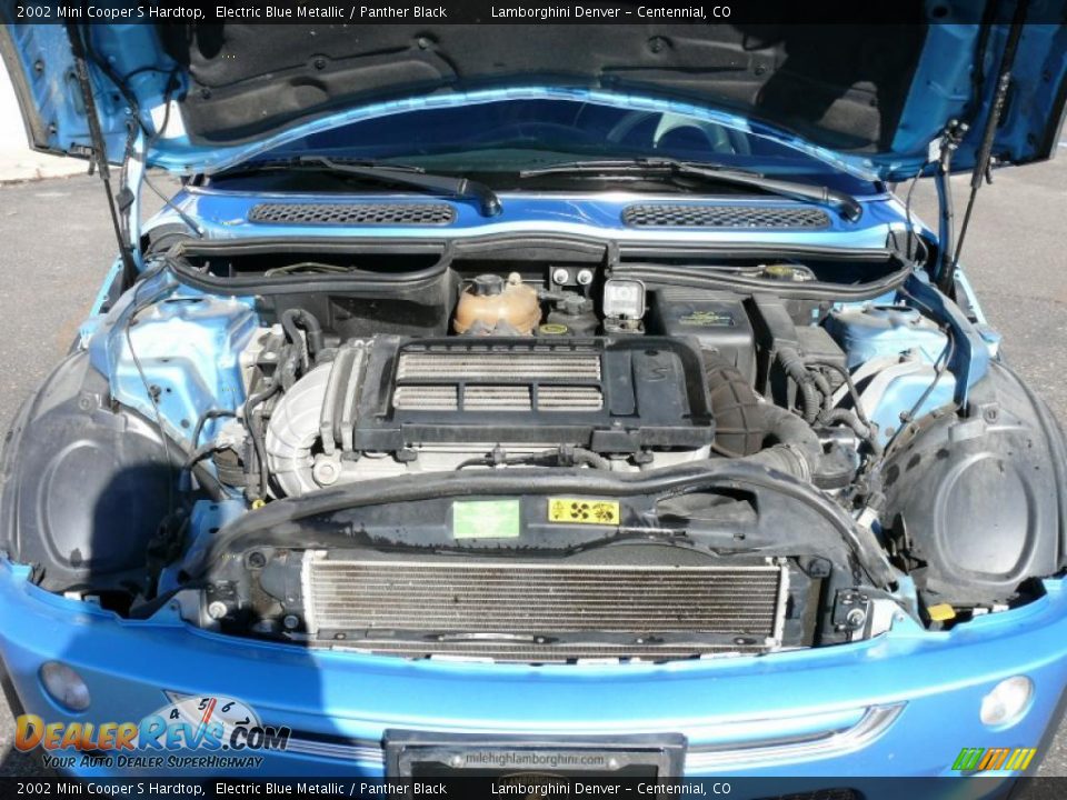 2002 Mini Cooper S Hardtop Electric Blue Metallic / Panther Black Photo #22