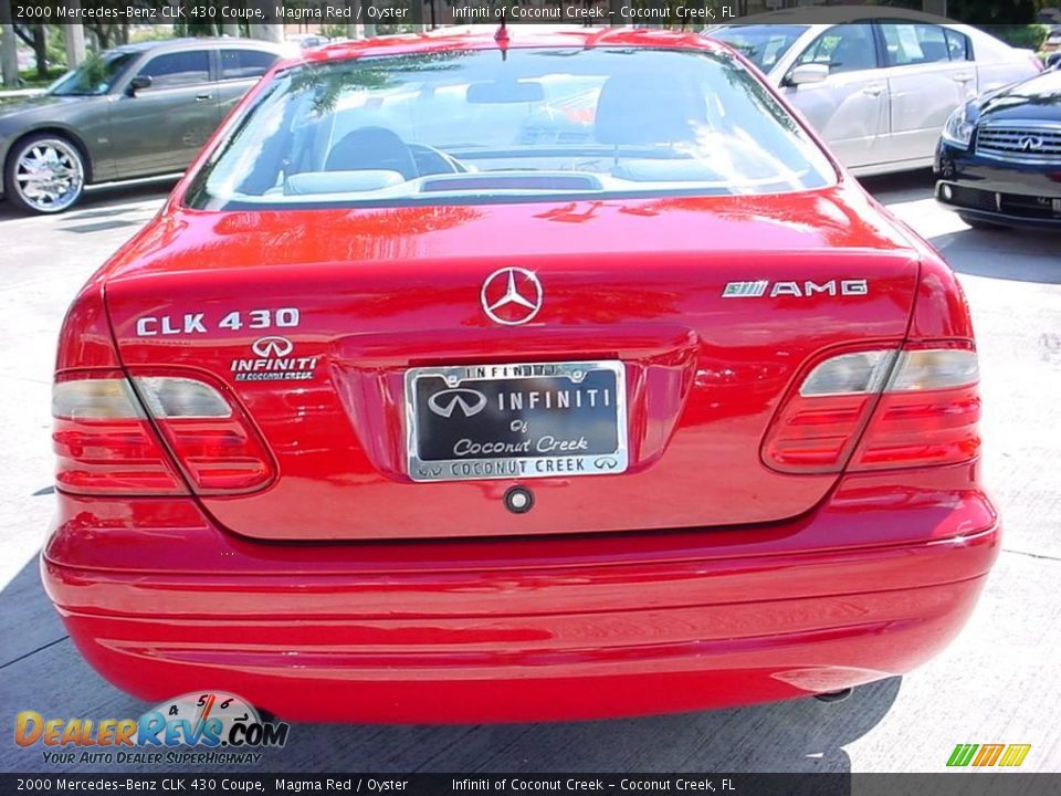 2000 Mercedes-Benz CLK 430 Coupe Magma Red / Oyster Photo #4