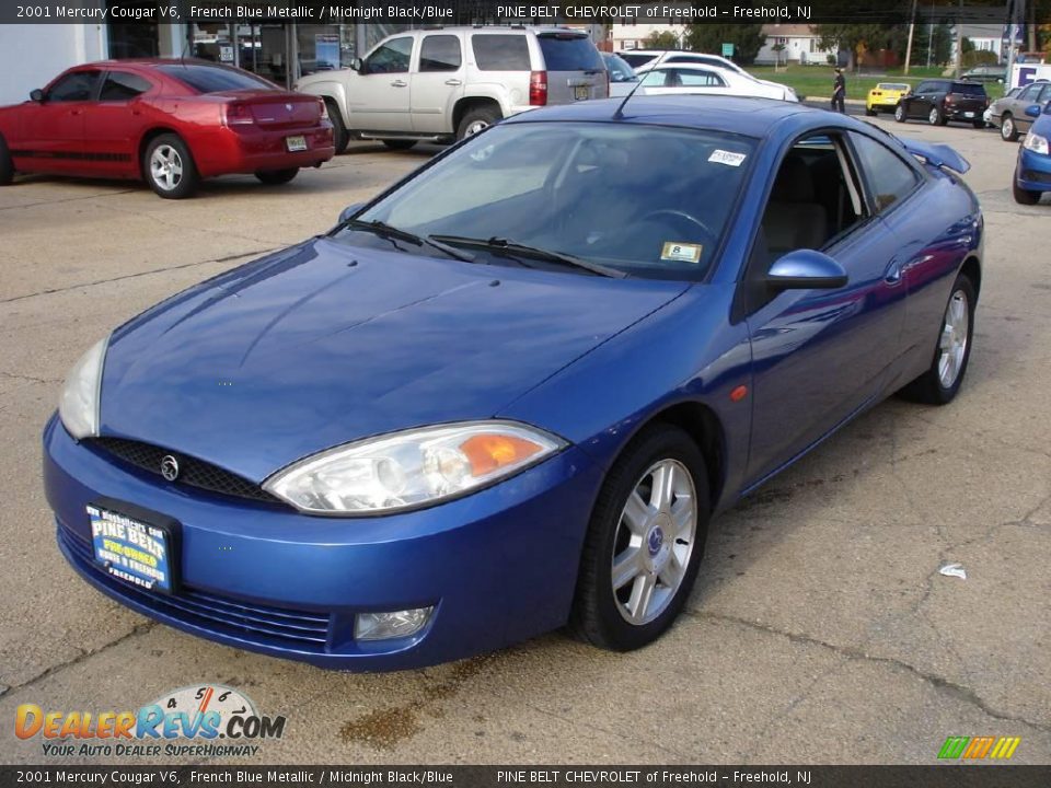 2001 Mercury Cougar V6 French Blue Metallic / Midnight Black/Blue Photo #1
