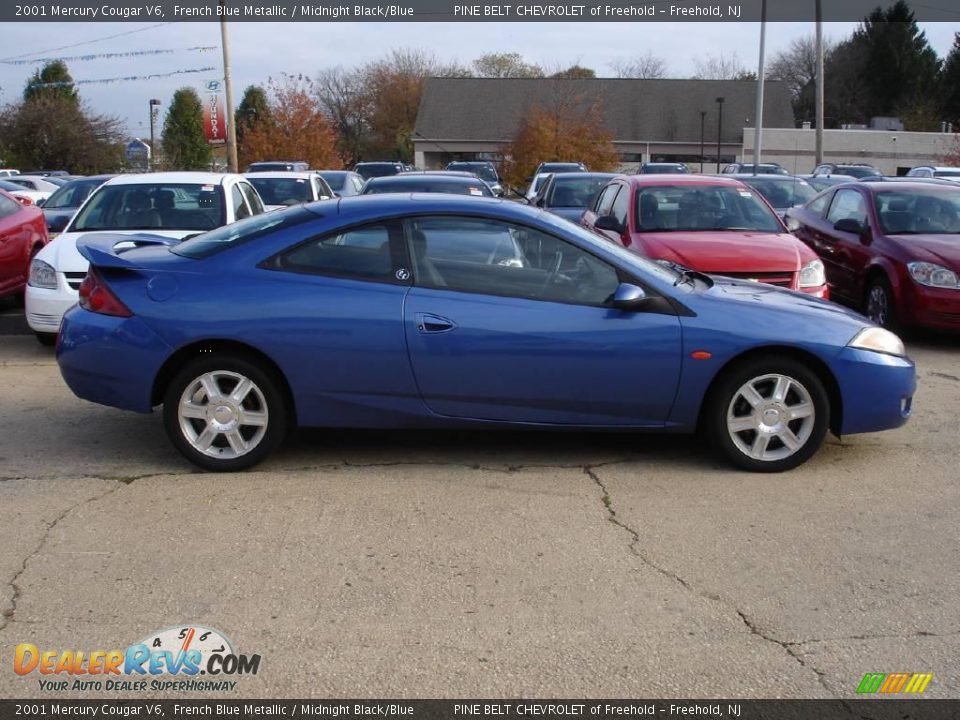 2001 Mercury Cougar V6 French Blue Metallic / Midnight Black/Blue Photo #3