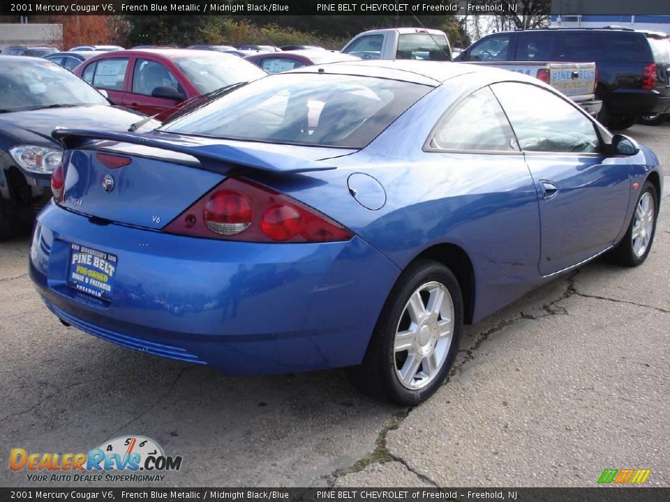 2001 Mercury Cougar V6 French Blue Metallic / Midnight Black/Blue Photo #4