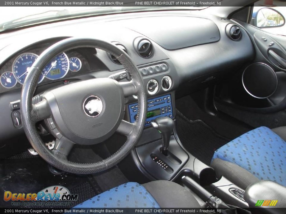 2001 Mercury Cougar V6 French Blue Metallic / Midnight Black/Blue Photo #9