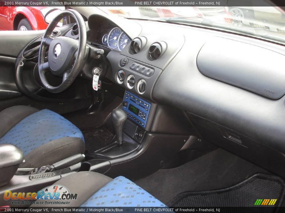 2001 Mercury Cougar V6 French Blue Metallic / Midnight Black/Blue Photo #11