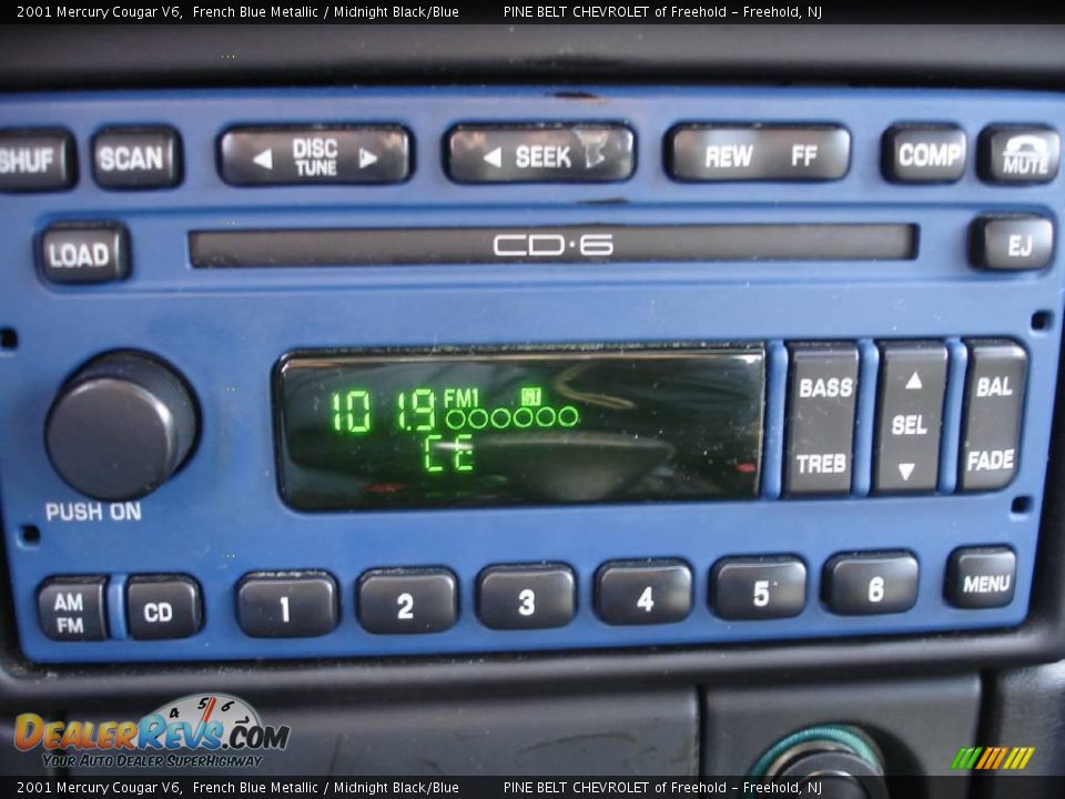 2001 Mercury Cougar V6 French Blue Metallic / Midnight Black/Blue Photo #13