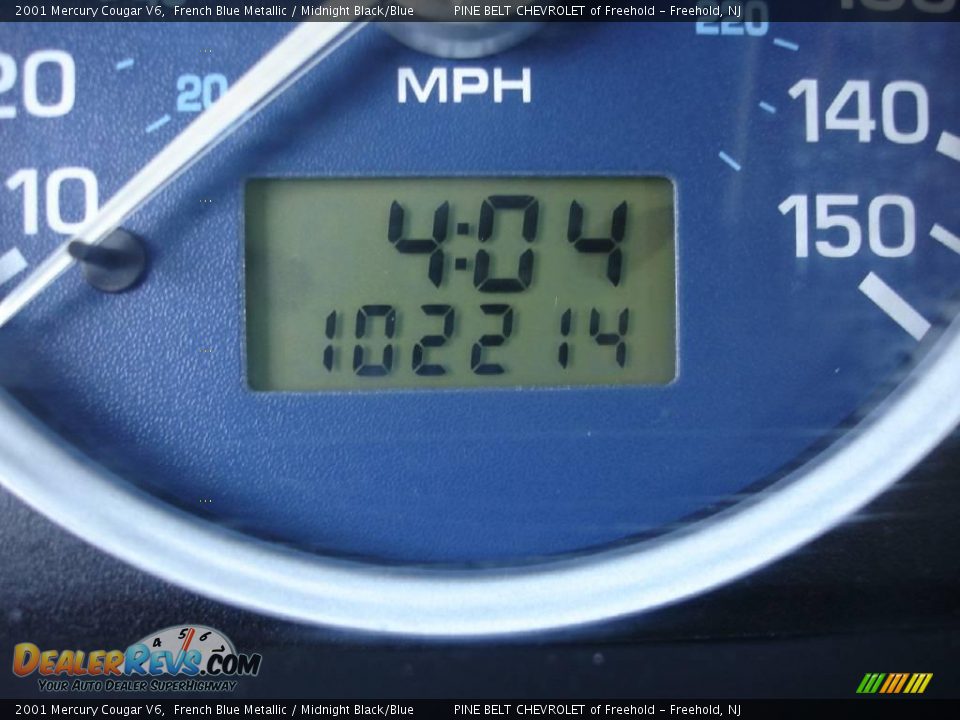 2001 Mercury Cougar V6 French Blue Metallic / Midnight Black/Blue Photo #14