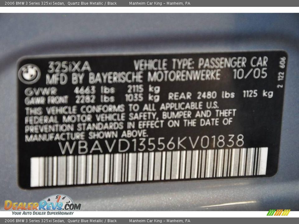 2006 BMW 3 Series 325xi Sedan Quartz Blue Metallic / Black Photo #11