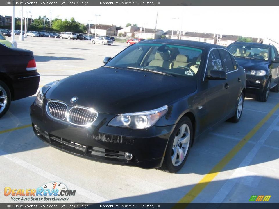 2007 BMW 5 Series 525i Sedan Jet Black / Beige Photo #1