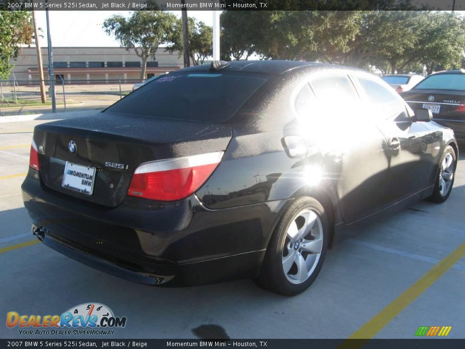 2007 BMW 5 Series 525i Sedan Jet Black / Beige Photo #3